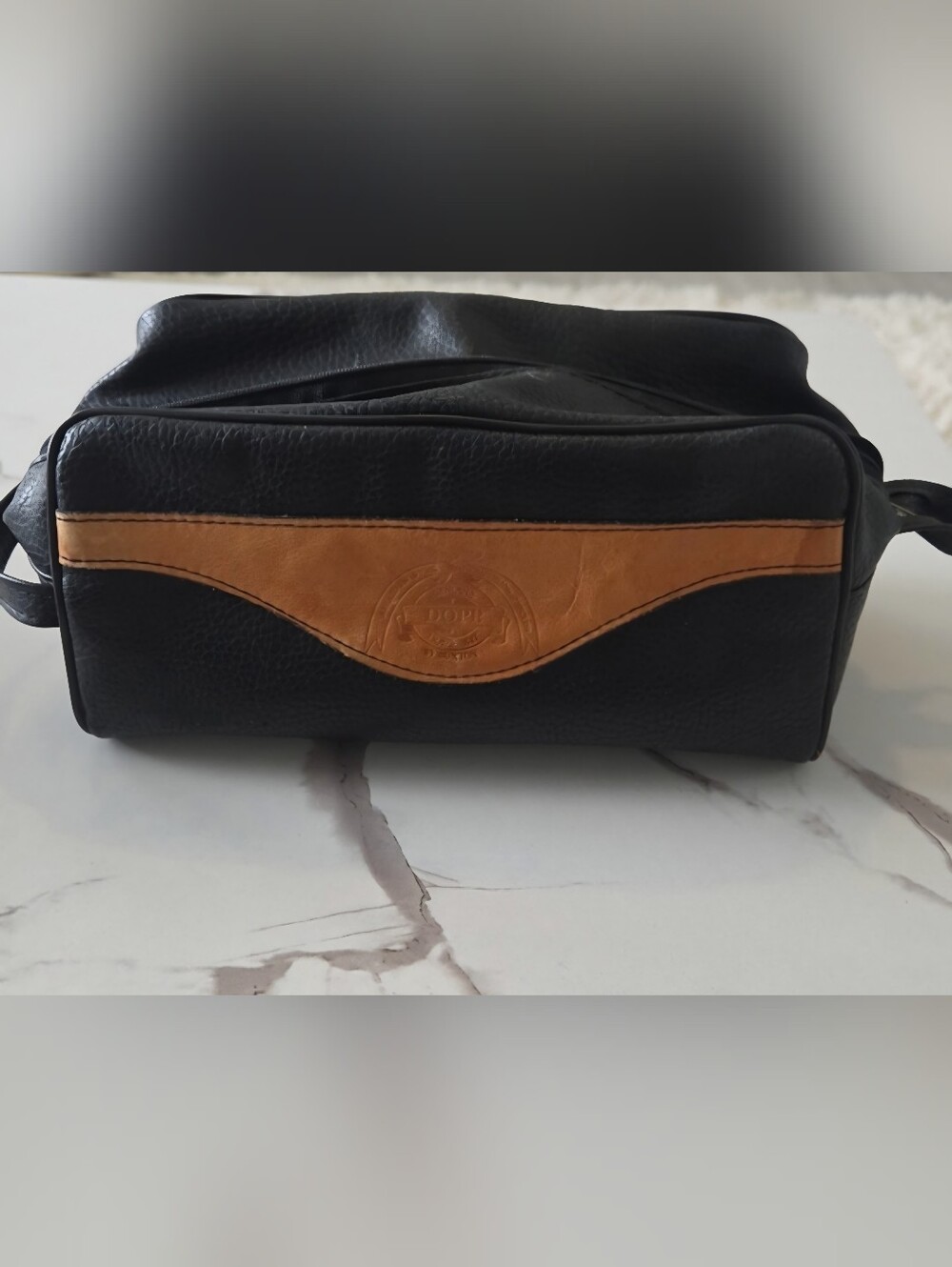 Vintage Genuine DOPP by Buxton Two-Tone Leather Travel Kit / Dopp Kit - PRISTINE